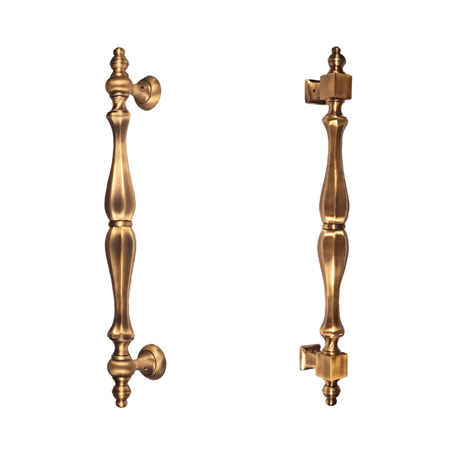 FANCY BRASS DOOR HANDLE (ANTIQUE)